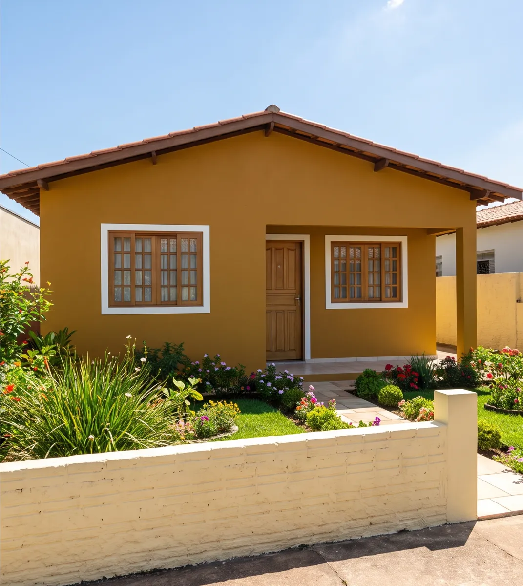 Depois: casa mostarda renovada